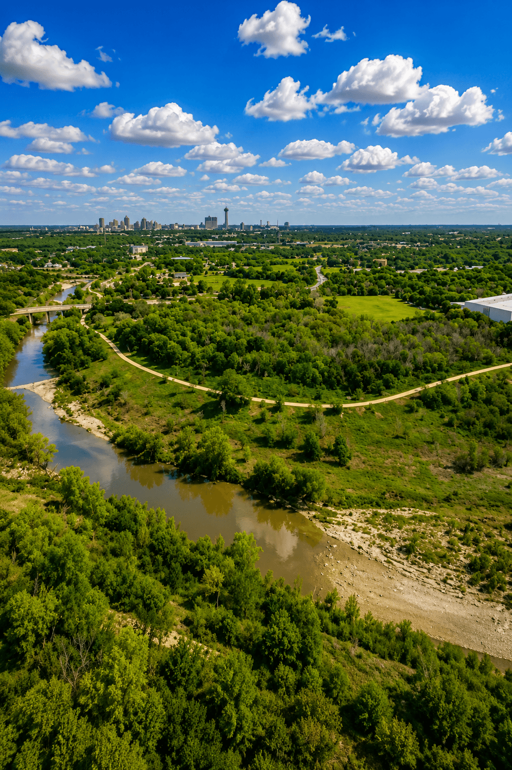 Homes and streets in Riverside, San Antonio