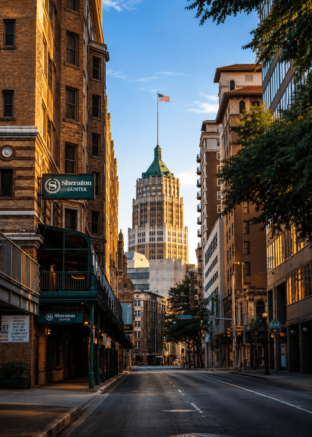 San Antonio River Walk and downtown skyline