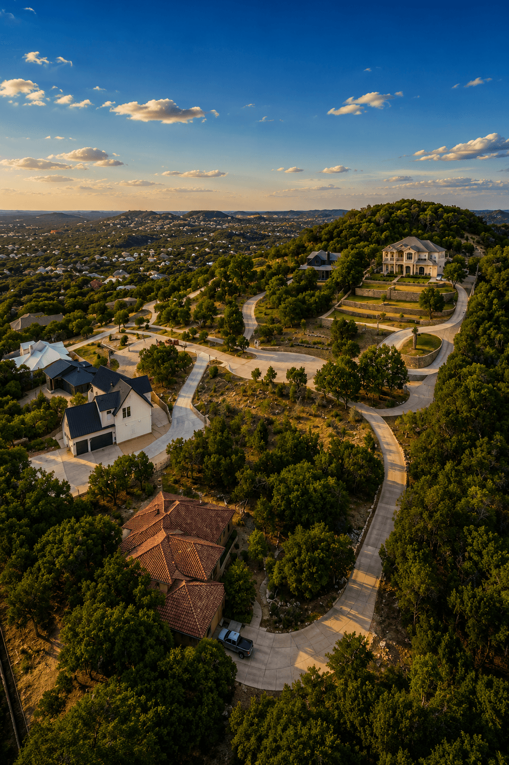 Homes and streets in Cross Mountain, San Antonio