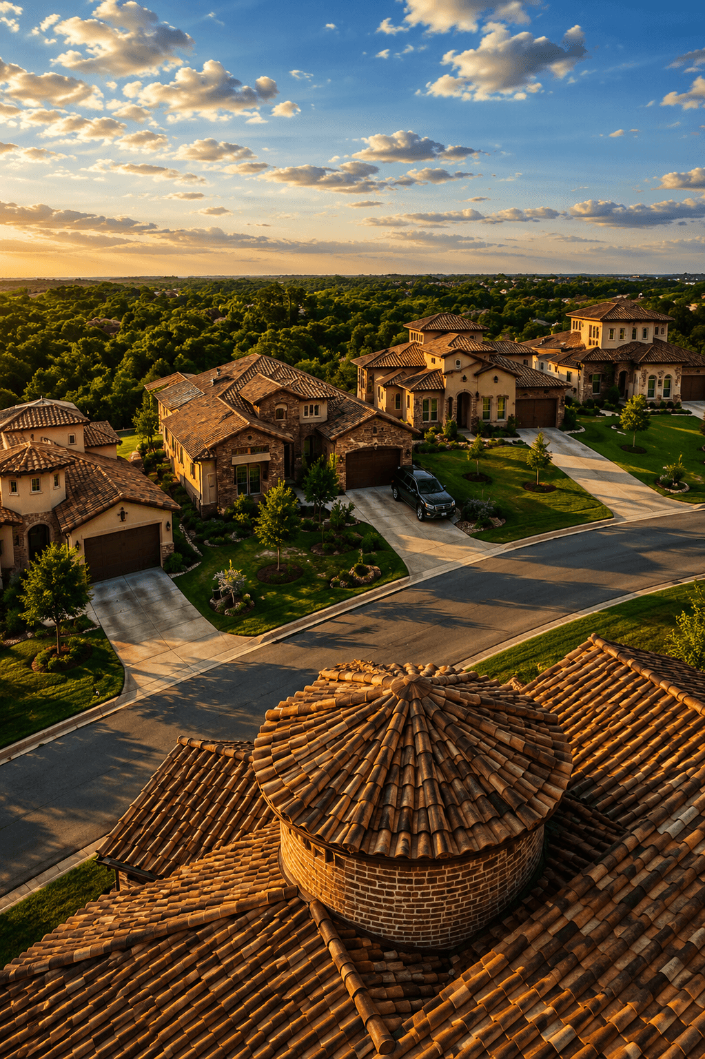 Homes and streets in Encino Ranch, San Antonio